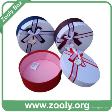 Caixa de papelão redonda decorativa de papelão com tampa (ZH001)